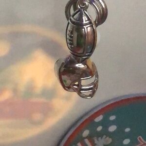 Silver Football Helmet Charm